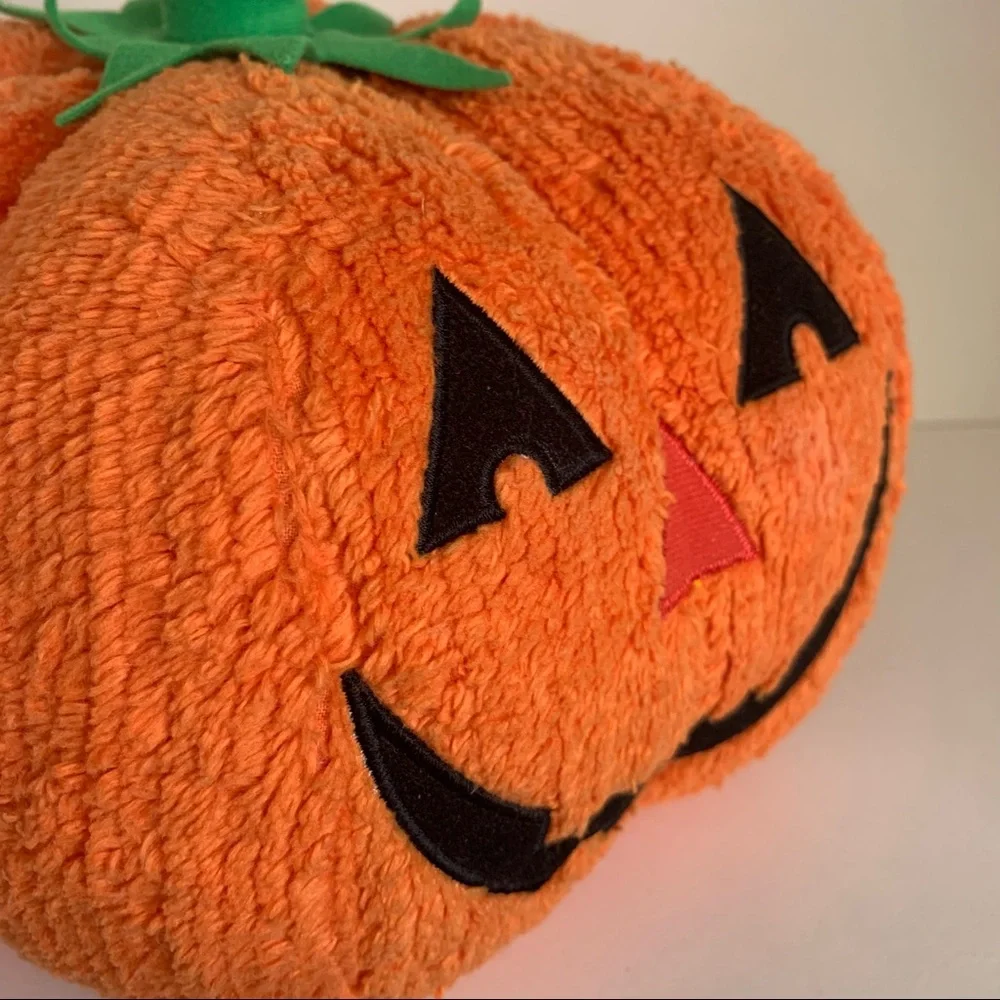 Vintage Large Jack o lantern plush pumpkin Halloween decor